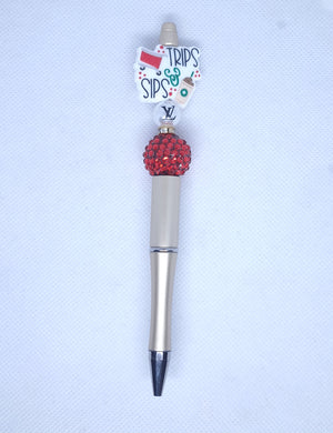 Posh Beaded Pen with ink refill